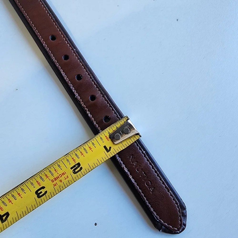 Nautica Boys Classic Clean Minimalist Leather Kids Belt Dark Brown 24/ 30